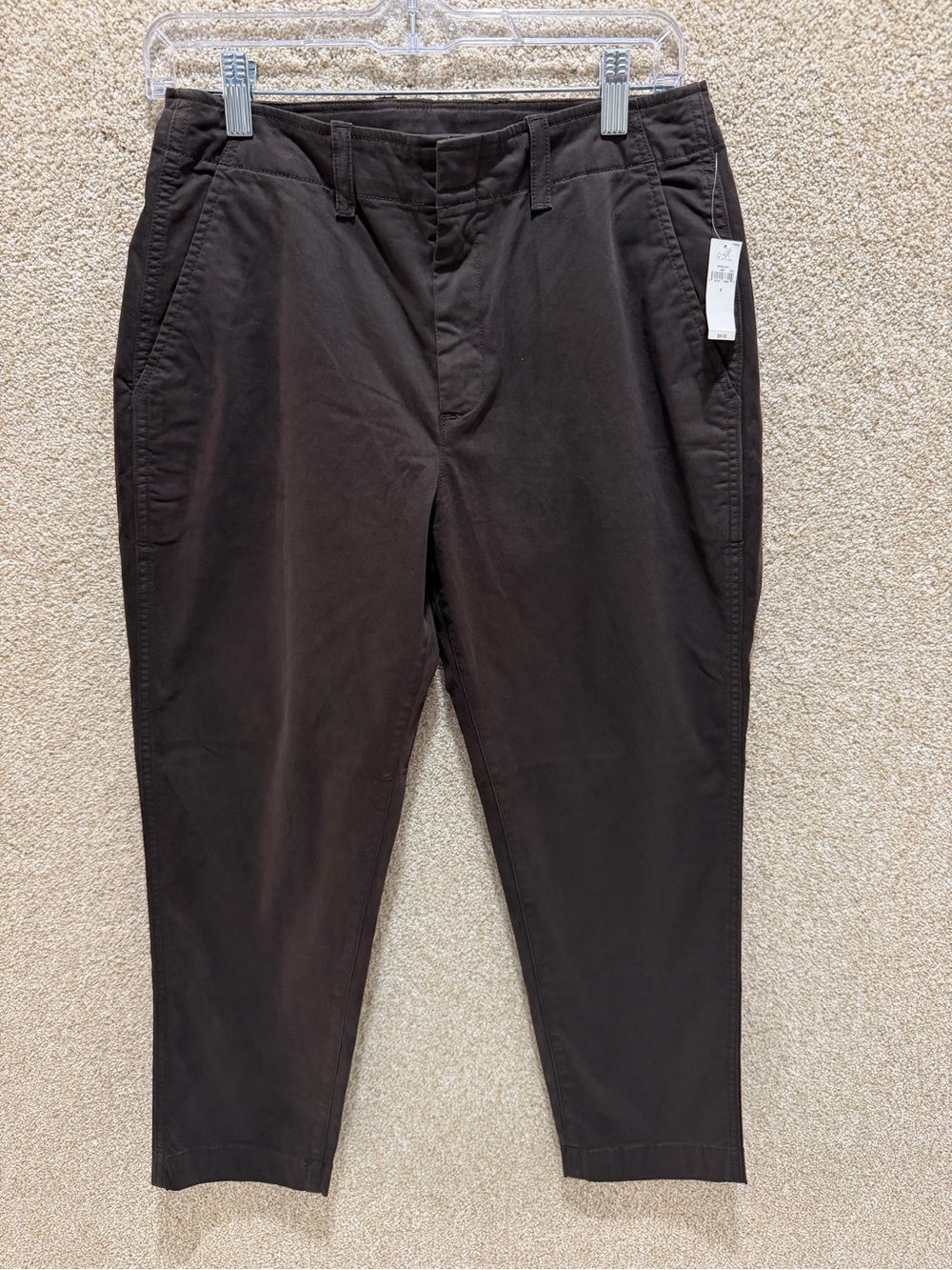 NWT Gap chocolate brown pants downtown khaki capri short chinos fall preppy 6